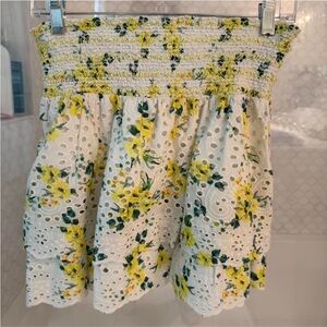 Alice + Olivia White and Yellow Floral Skirt